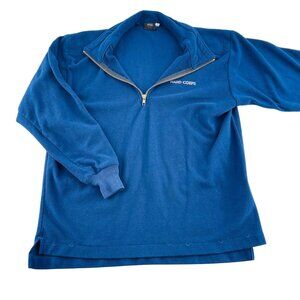 Vintage Hard Corps Blue Fleece Pullover 1/4 Zip Long Sleeve Shirt